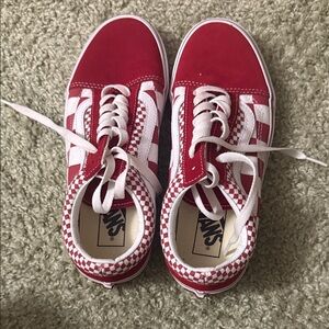 Vans Classic Red and White Checkered Sneakers